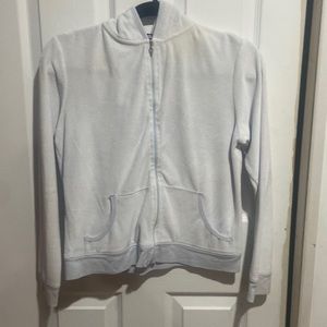 Pale blue almost white zip up Victoria’s Secret zip up hoodie velour